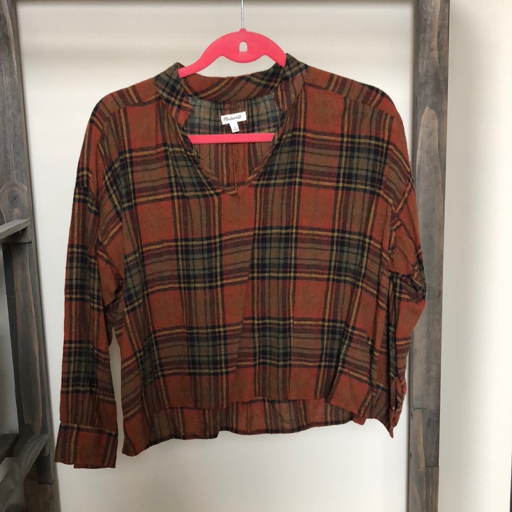 Plaid Madewell top